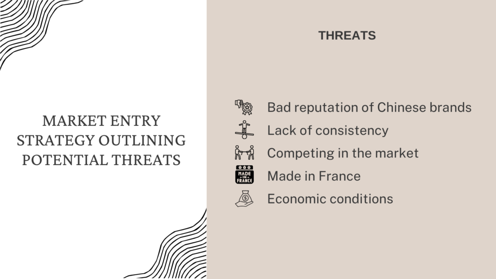 Market entry strategy outlining potential threats